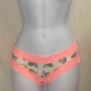Victoria’s Secret Neon Orange Embellished With Birds Cheeky Panties